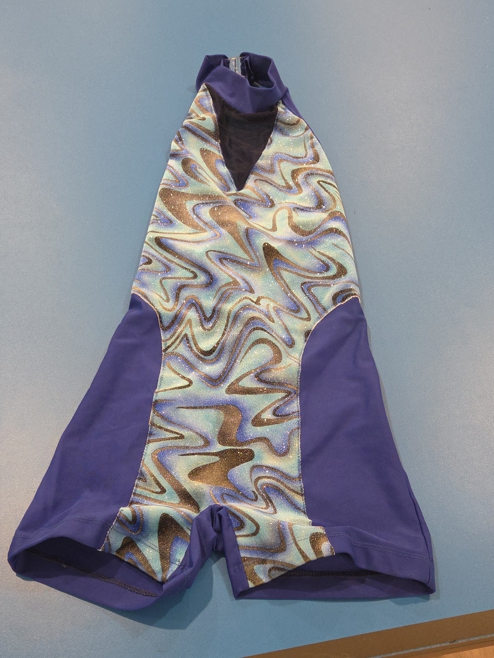 Purple Metallic Swirl Women's Athletic Leotard